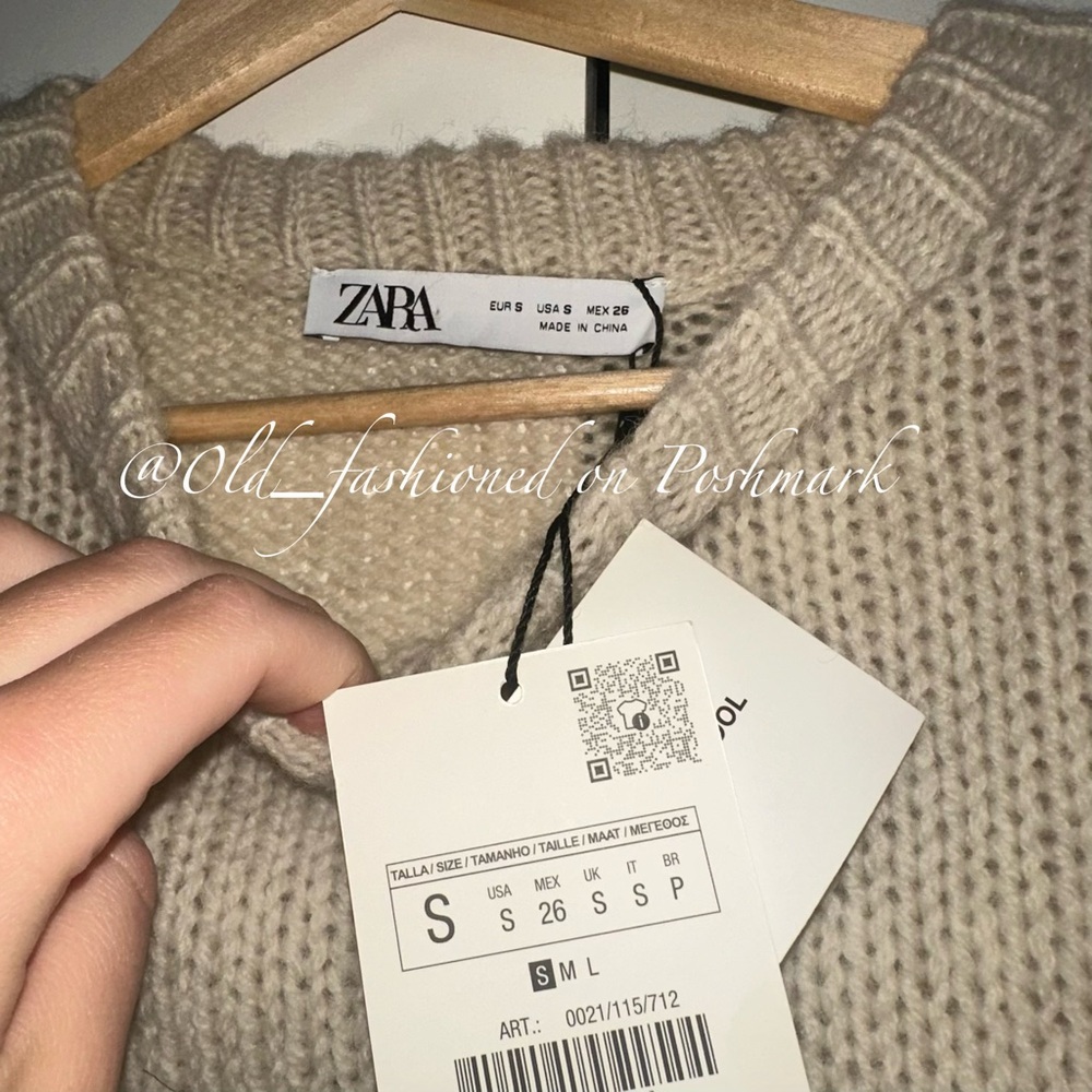 ZARA 100% Wool Bloggers Fav Fringed Sweater - Picture 10 of 11
